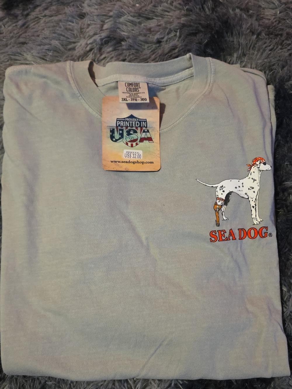 Light Blue Graphic Dog T-Shirt by